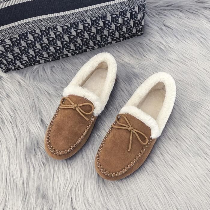 Chausson d int rieur en peluche avec n ud papillon pour Femme