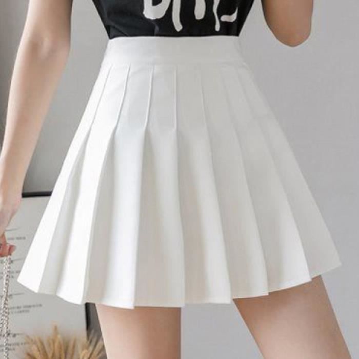 Jupe courte pliss e style cor en pour femme taille haute Sexy Mini