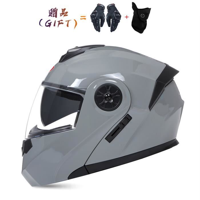Casque de moto de course à double objectif à rabat modulaire de