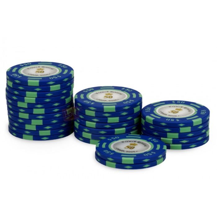 Jetons French Riviera Gold - Rouleau De 25 Jetons Poker Clay Composite 14g - Valeur 5$