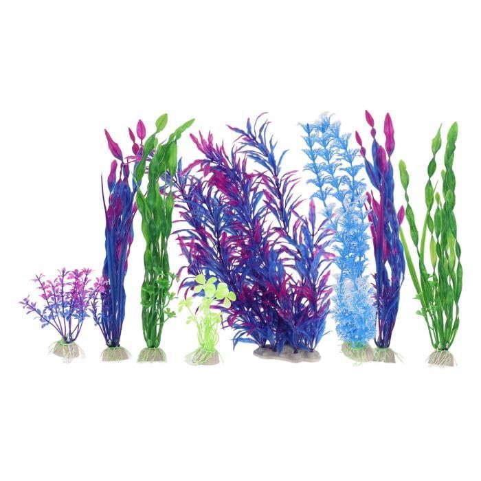 Comparer les prix de Plantes aquatiques artificielles - SALUTUYA - 8 pièces - Plastique - Couleurs vives - Décor aquarium