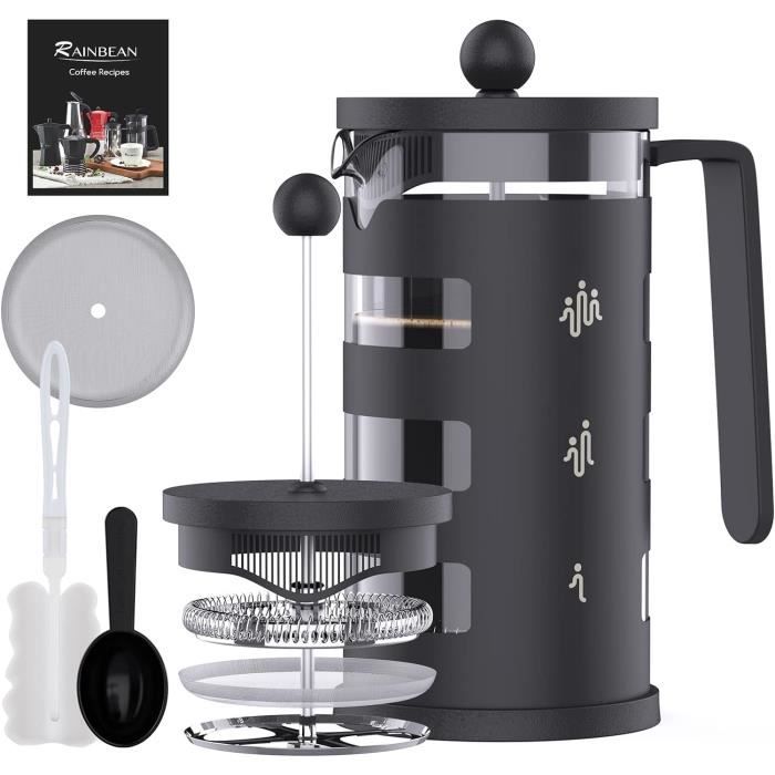 Cafetiere A Piston 350 Ml 3 Tasses French Press, Filtre En Acier Inoxydable Cafetière Piston