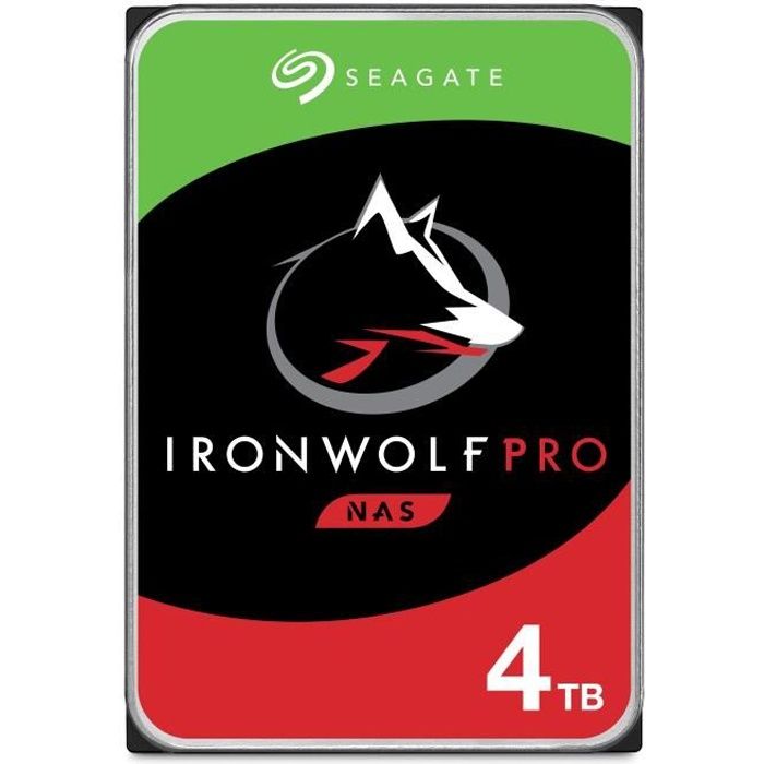 SEAGATE TECHNOLOGY – IronWolf Pro – Disque dur interne – 4To – Pour NAS IronWolf Pro