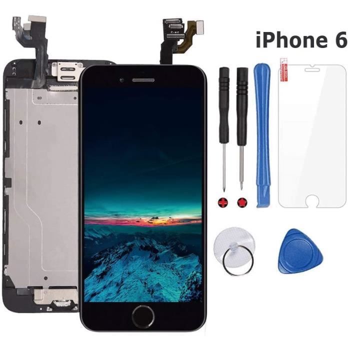 Ecran iPhone 6 LCD Vitre Tactile Complet sur Châssis pour iPhone 6 Noir avec Outils