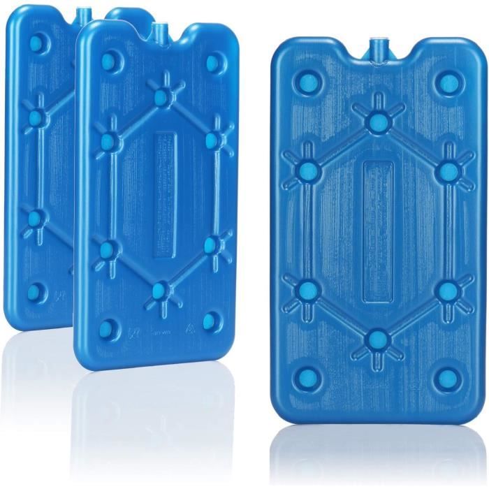 Blocs De Glace Réutilisables - Lot De 4 - Remplissage Eau, Congélation -12°C - Pour Glacière, Climatiseur, Conservation
