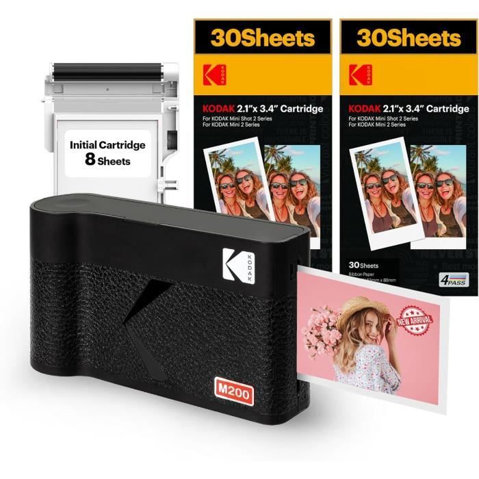 Imprimante Photo Portable KODAK Mini 2 Retro – 4PASS, Avec 68 Photos (neuve)