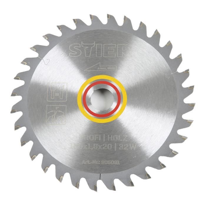 Lame De Scie Circulaire STIER Profi Métal 160x2,2x20 52 Dents - Angle Négatif -5°