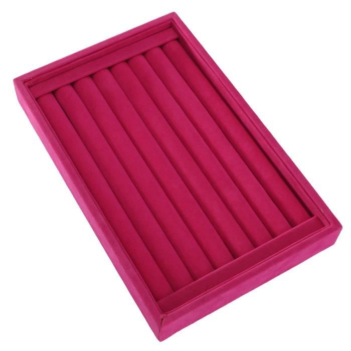 Oirlv Gris Velours 7 Slots Anneau Boucles D'Oreilles Plateau De Rangement Des Bijoux