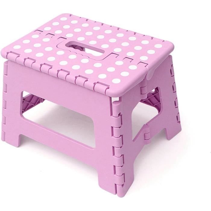 Tabouret Pliable Motif Floral Couleurs Douces - Enfant/salle De Bain - Neuf Avec Garantie 3 Mois