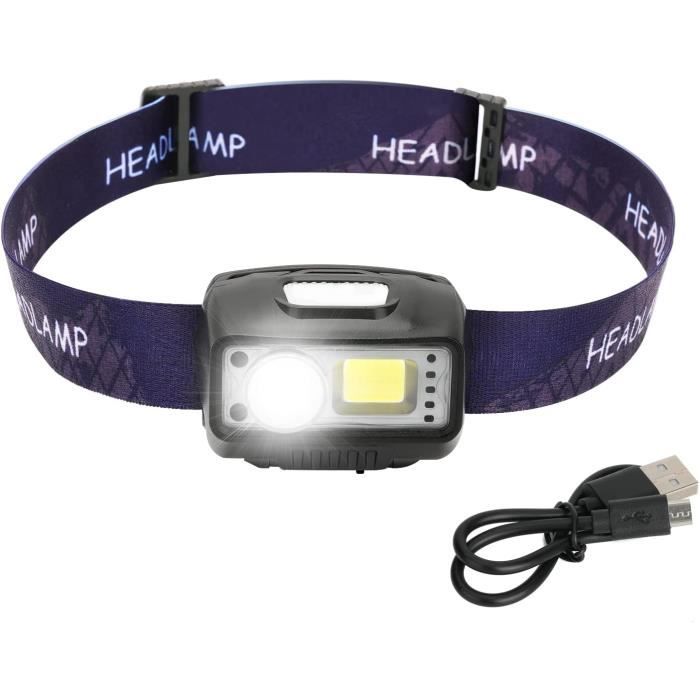 Lot De 2 Lampes Frontales LED Rechargeables USB - Super Lumineuses, étanches, Pour Camping, Travail