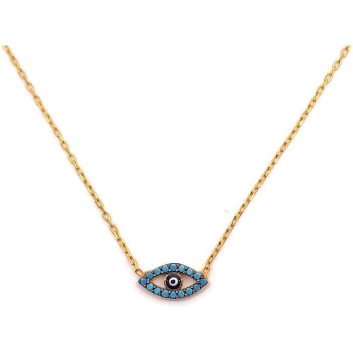 Collier doré œil zircons Aymane