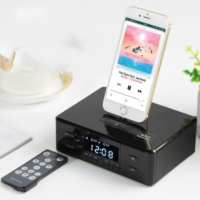 Radio Réveil Chevet Bluetooth Avec Affichage LED Green Jade - Radio FM, Double Alarme, Minuterie Sommeil - Modèle CKS503U