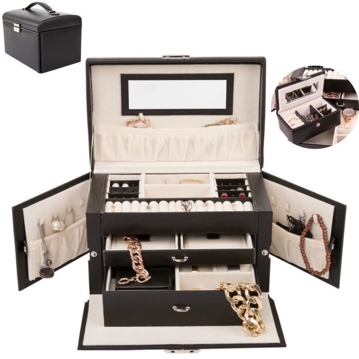 Coffret A Bijoux Verrouillable Mini Coffret Supplementaire Miroir 2 Tiroirs Tresko Boite A Bijoux Rangement Et Organisation Cuisine Maison Lawawarenesssociety In