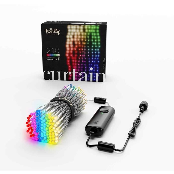 Lampes décoratives - Twinkly - Curtain - 210 LEDs RGBW - 2 1 mètres - Télécommande WiFi/Bluetooth Lampes décoratives - Twinkly - Curtain - 210 LEDs RGBW - 2 1 mètres - Télécommande WiFi/Bluetooth