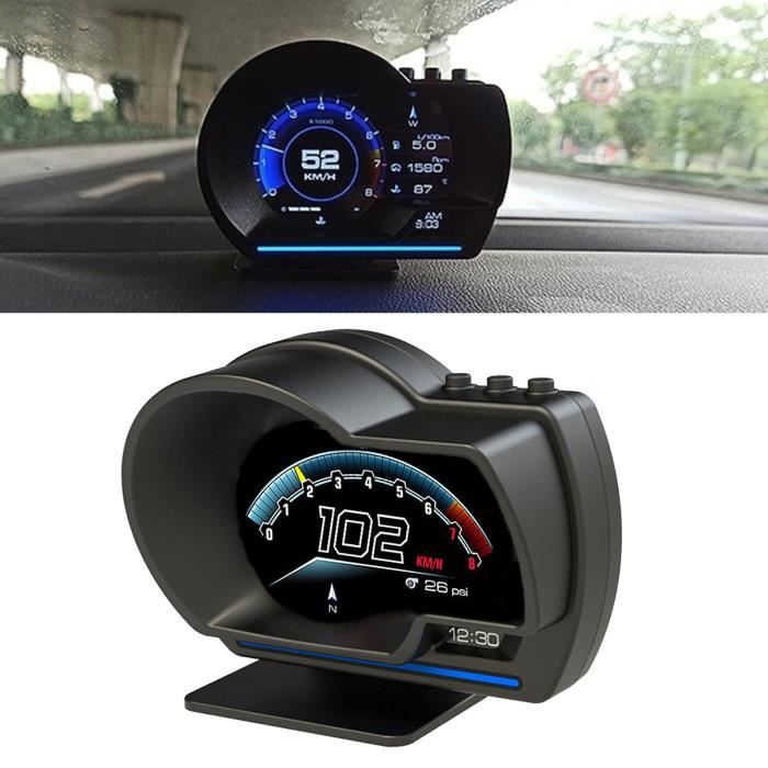 P6 Universelle Smart HUD Affichage Tableau de Bord Pare-Brise Compteur de Vitesse  Projecteur avec GPS Navigation Affiche Vitesse - Cdiscount Auto