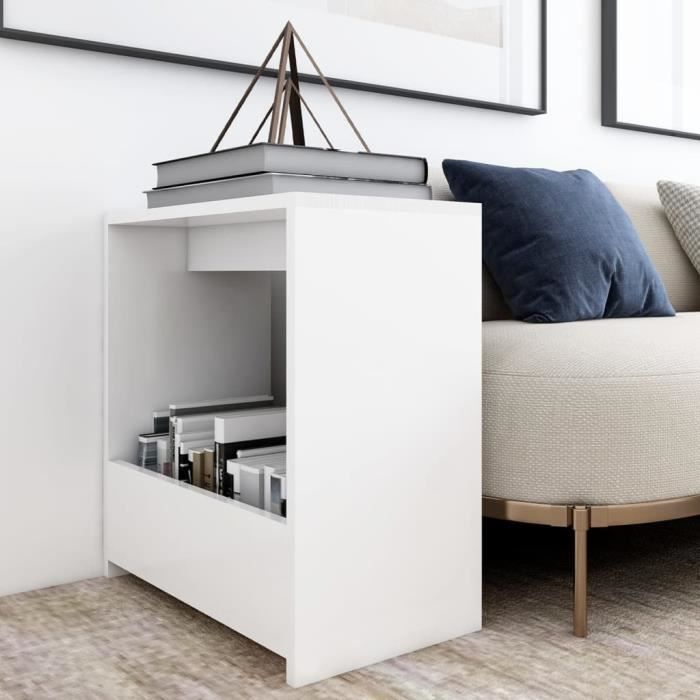 vidaXL Table dappoint Blanc 50x26x50 cm Aggloméré