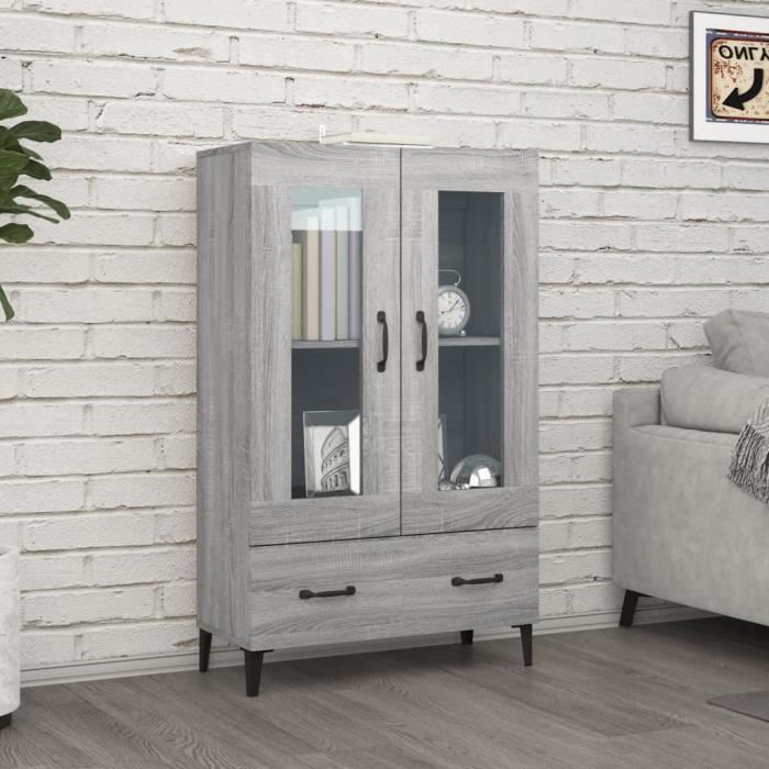 Buffet - VIDAXL - Sonoma - Bois dingénierie - 2 portes - 1 tiroir - Gris