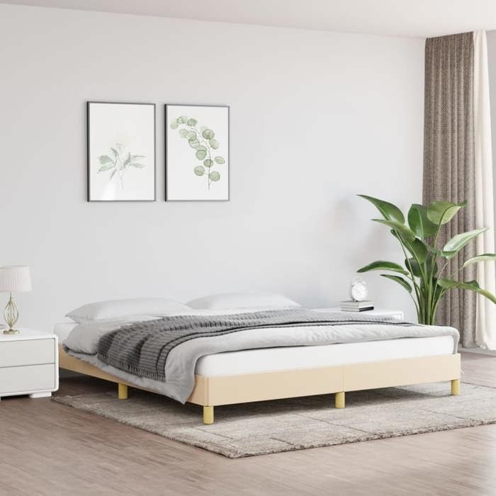 vidaXL Cadre de lit sans matelas crème 180x200 cm tissu 346839
