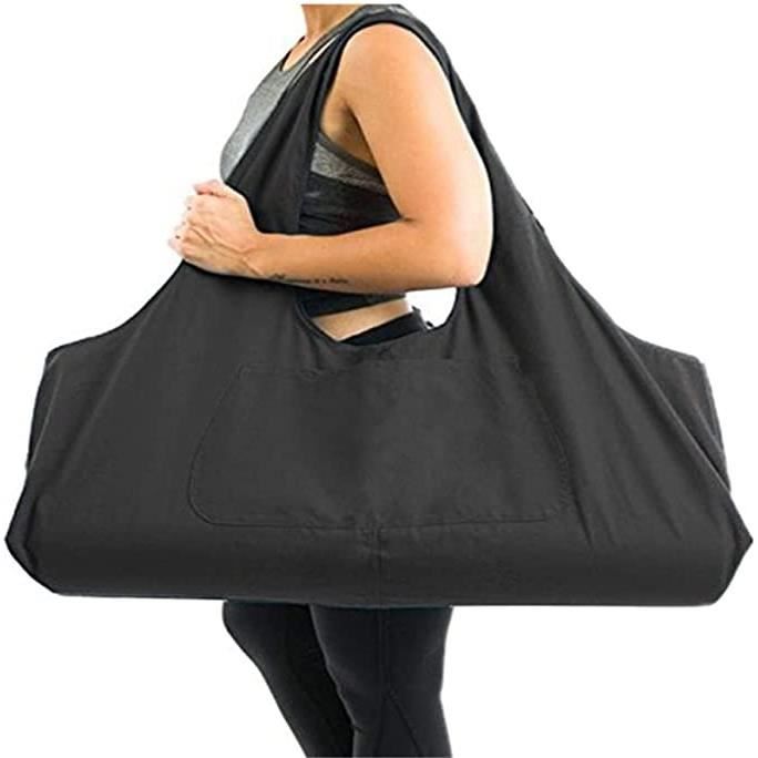 Sac de yoga de grande capacité pour homme et femme avec poches - Noir