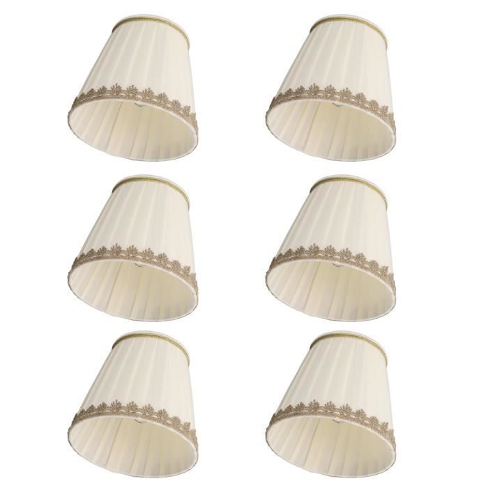 Lot De 3 Abat-Jour à Pince Moderne En Tissu Baril - Clip Pour Ampoule E14, Or, Pour Lampe De Table Et Applique Murale
