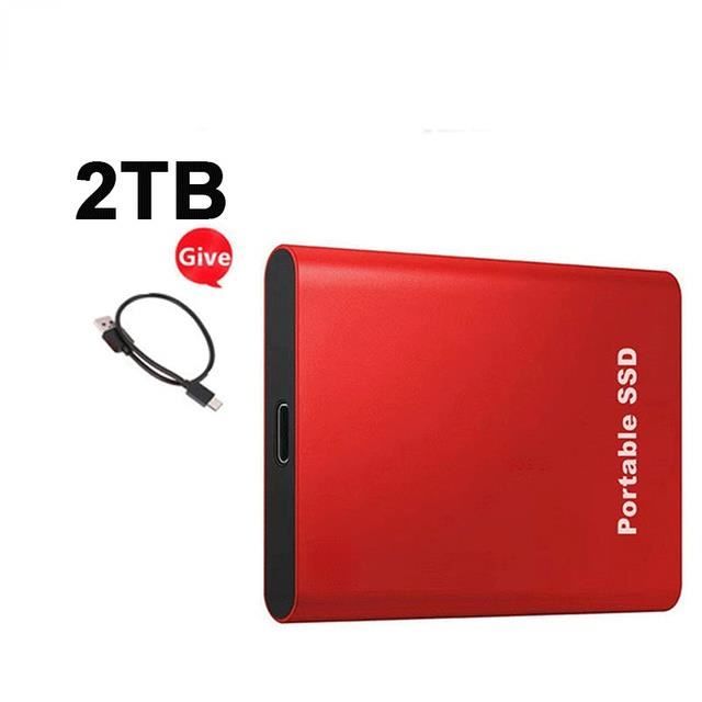 Disque dur externe,Red 2TB--Disque dur externe SSD, 500 Go, 1 To, disques  durs, USB 3.1, haute vitesse, mobile, 2 To, disques durs p - Cdiscount  Informatique