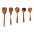 5 pièces cuillères en bois pour ustensiles de cuisine en bois réutilisables ensemble d'outils JPH200702004_291-1