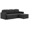 7316Magic® Canapé d'angle Réversible Convertible,Canapé-lit modulaire 3 places,Sofa de salon Confortable Gris foncé Tissu-1