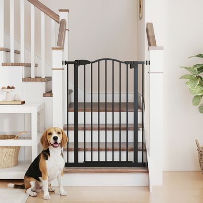 Barrière De Sécurité Pour Chiens PawHut - Fermeture Automatique - Installation Sans Perçage - Ajustable 76-103 Cm