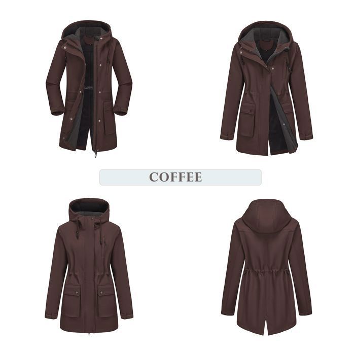 Doudoune Hiver Femme Mi-Longue - Imperméable, Capuche Fourrure, Taille Grande - Style Trench Chaud