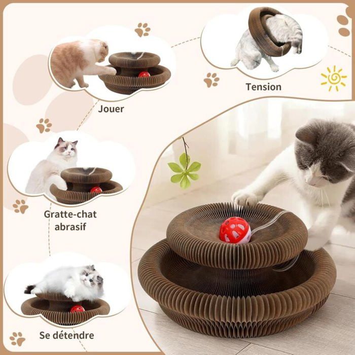 Arbre à chat interactif ULISEM Avec balle et lit pliable En — free download