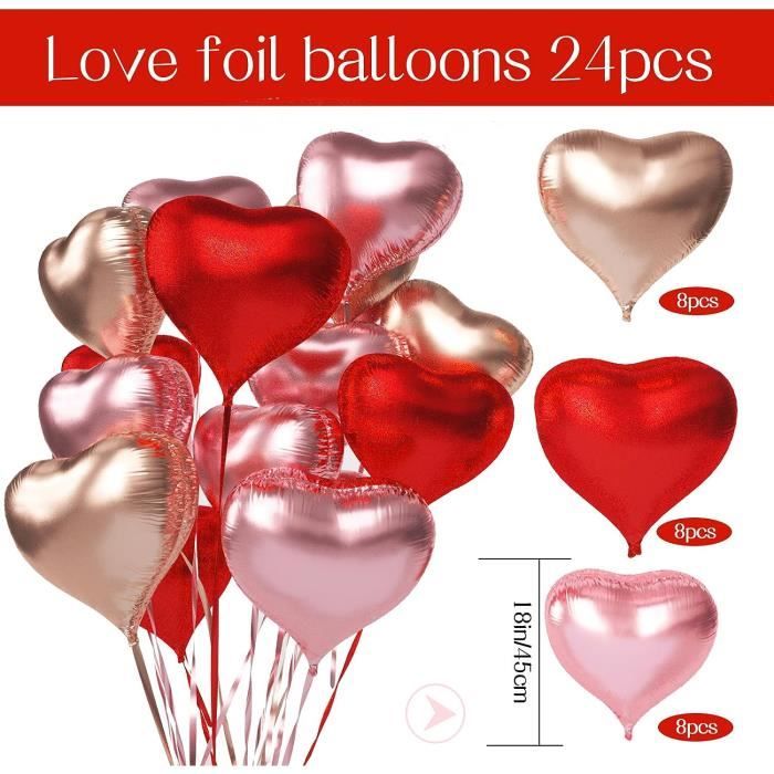 Ballons de baudruche : 1 ballon coeur rose gold - Déco mariage, st valentin