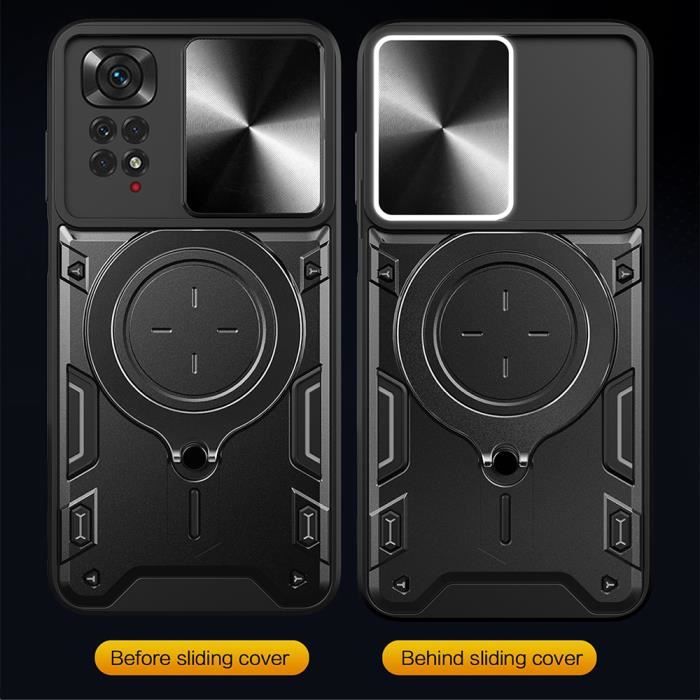 Coque Antichoc Noire Avec Anneau Pour Xiaomi Redmi Note 11 - Odeydo, Protection Renforcée