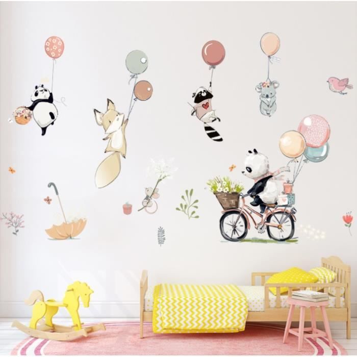 Stickers muraux enfants - Decoration chambre bébé - Sticker mural chambre  enfant - Autocollant mural animaux et ballon dans les - Cdiscount Au  quotidien
