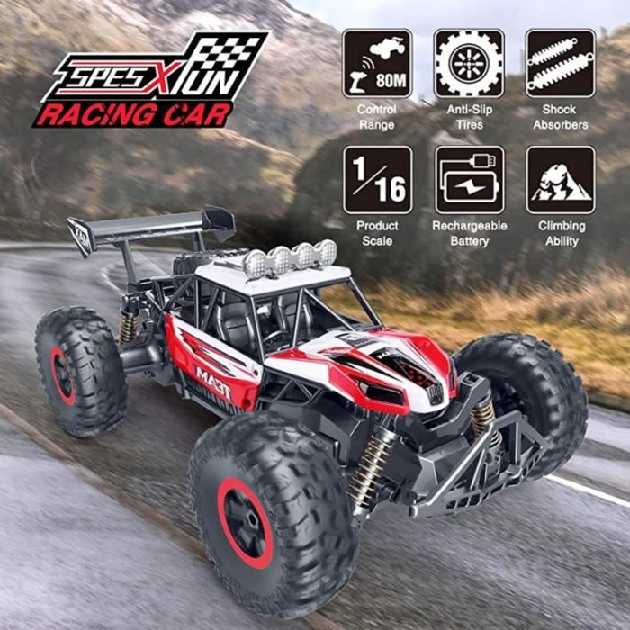 HappyGoLucky Voiture Télécommandée 360° – Cascade, Tout-terrain, Rechargeable – 3-12 Ans