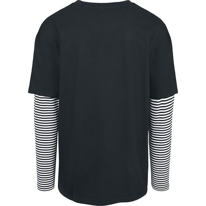 T-shirt manches longues oversize double épaisseur noir/blanc - URBAN  CLASSICS Noir/blanc - Cdiscount Prêt-à-Porter