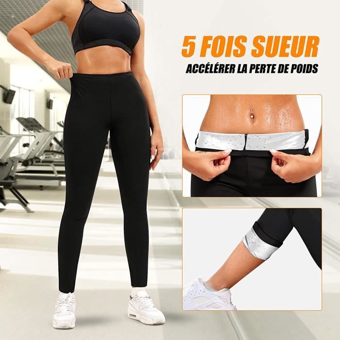 Pantalon de Sudation Femme Sauna Legging Minceur Amincissant Anti Cellulite Transpiration Pants Taille Haute Pantalons pour Fitness Noir Cdiscount Sport