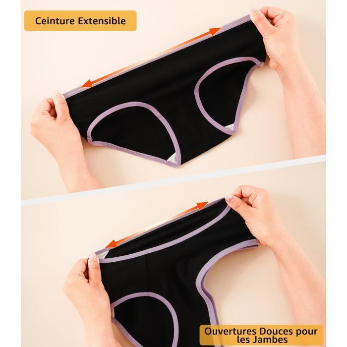 Lot de 8 Culottes Menstruelle Femmes Coton Slip P riodique Sous
