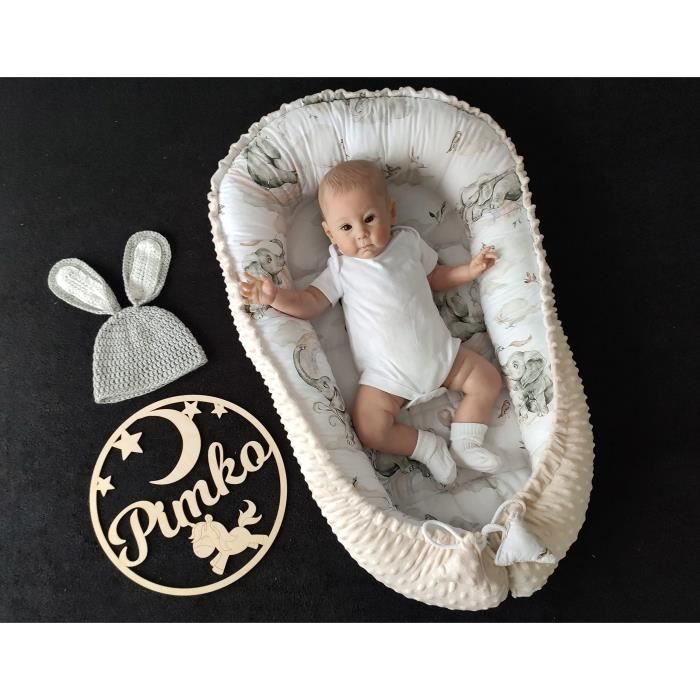 Réducteur De Lit Bébé Minky Pimko Beige - Nid Douillet 55x90 Cm Pour Nouveau-né Jusqu'à 8 Mois