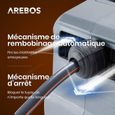 Enrouleur de tuyau d'arrosage automatique AREBOS - 20 m - Orange - Poids 7,5 kg - Garantie 2 ans-2