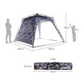 Lumaland x Where Tomorrow Tonnelle de Jardin – 1 Panneau Latéral Inclus - Haute Tente Robuste - Pavillon de Camping Gris Camouflage-2