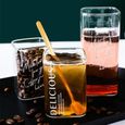 Café,Grande tasse à eau en verre Borosilicate,carré,résistant à la chaleur,pour le jus de petit déjeuner,le - Type 250ml Two cups -A-2