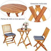 Table Exterieur Avec Chaise 2 Personnes Ensemble Bistrot 3 Pièces GOPLUS - 2 Chaises Table - Jardin, Balcon - Noir Et Jaune Mini Salon De Terrasse