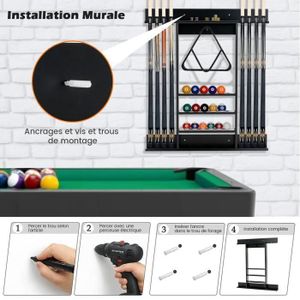 Queue De Billard 2 Pièces 145cm - Frêne Et Palissandre Avec Embout 11mm