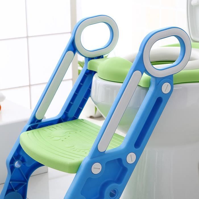 Réducteur de Toilette Enfant Pliable et Réglable pour Enfant de 2 à 7 Ans  avec Marches Larges Antidérapants,Charge Max50kg - NENETOUTI