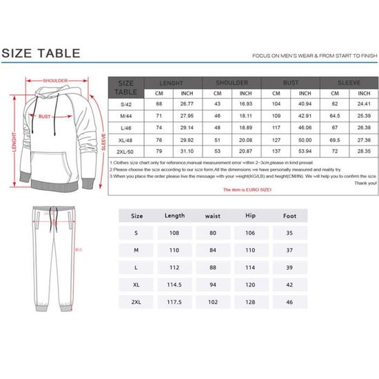 Survetement Complet Homme Ensemble Jogging 2 Pieces Classique Couleur Unie Tenue de Sport Sweat a Capuche Hoodie et Pantalon K K Cdiscount Pret a Porter
