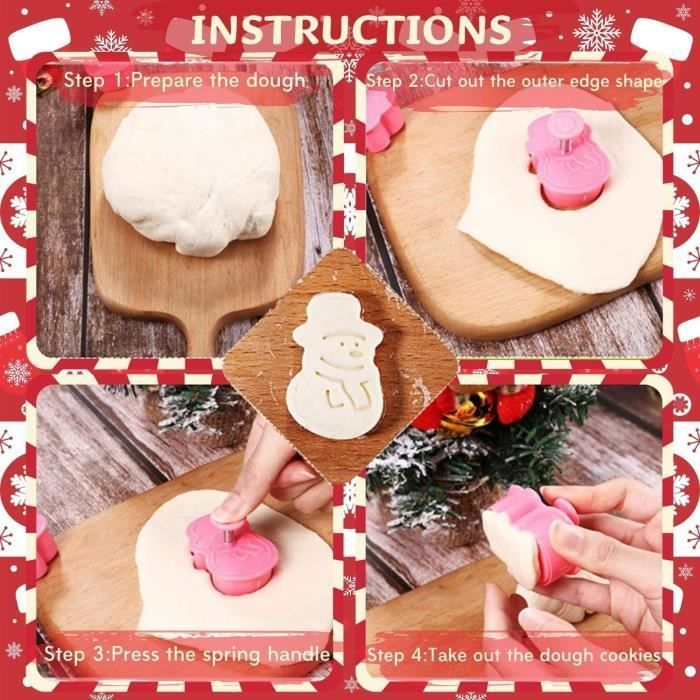 Set De 9 Emporte-pièces Noël – Moules à Biscuits Sapin, Bonhomme De Neige, Père Noël, En Acier Inoxydable, Pour Pâtisserie Et Décorations