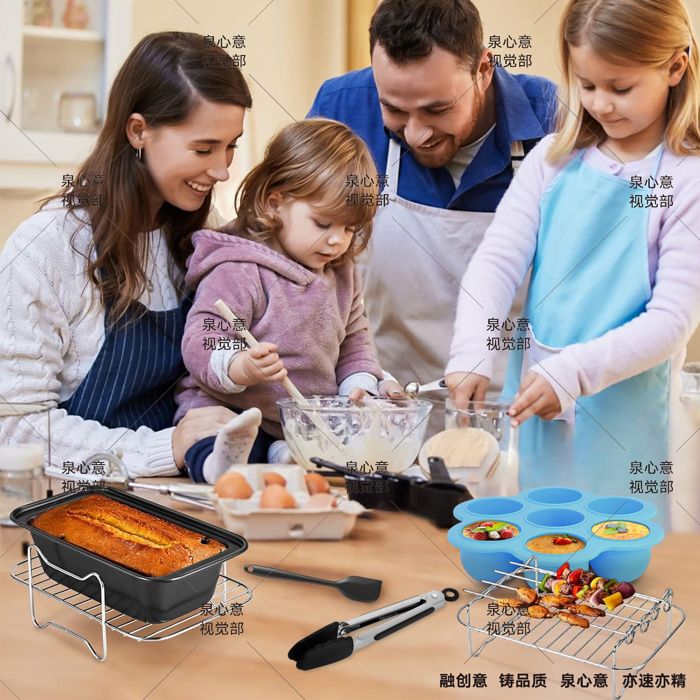 Set Accessori Per Friggitrice Ad Aria - Stampini In Silicone, Griglie, Spiedini - Compatibile Con Ninja AF300EU, AF400EU, Tower - Foto 9