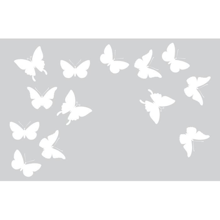 Sticker électrostatique pour vitre, papillons noirs et blancs pour