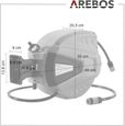 Enrouleur de tuyau d'arrosage automatique AREBOS - 20 m - Orange - Poids 7,5 kg - Garantie 2 ans-3
