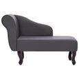 KING'5991Parfait Chaise longue Méridienne Scandinave & Confort - Chaise de Relaxation Fauteuil de massage Relax Massant Gris Similic-3